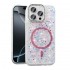 Capa Silicone Dura Apple Iphone 16 Pro Rosa Com Glitter Magsafe