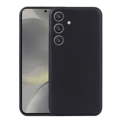 Capa Silicone Samsung Galaxy S24 Fe Preto Com Protetor De Câmera