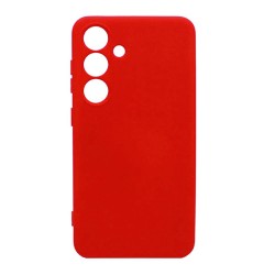 Capa Silicone Samsung Galaxy S24 Fe Vermelho Com Protetor De Câmera