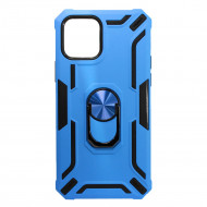 Capa Silicone Tpu Kickstand Heavy Duty Hibrid Apple Iphone 12 6.1" Azul Anel De Dedo Anti-choque