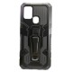 Capa Silicone Tpu Kickstand Heavy Duty Hibrid Samsung A21s 5g Negro Suporte Poro Cinto Anti-choque