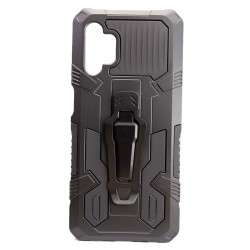 Capa Silicone Tpu Kickstand Heavy Duty Hibrid Samsung A32 5g Negro Suporte Poro Cinto Anti-choque