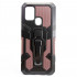 Capa Silicone Tpu Kickstand Heavy Duty Hibrid Samsung A21s 5g Marron Suporte Poro Cinto Anti-choque