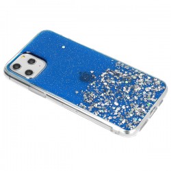 Capa Silicone Gel Liquido Glitter Samsung Galaxy M21/M30s Azul