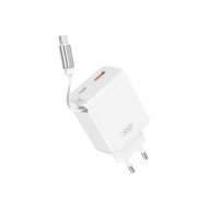 Adaptador Xo Ce31 Branco 30w 3.0a Usb/Usb-C Com Cabo Usb-C Retrátil