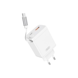 Adaptador Xo Ce31 Branco 30w 3.0a Usb/Usb-C Com Cabo Usb-C Retrátil
