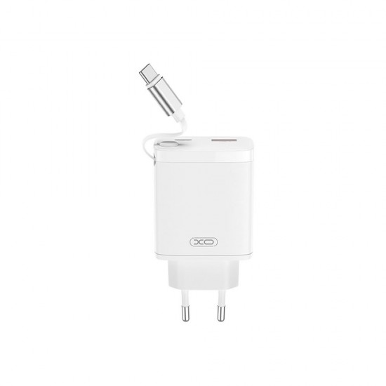 Adaptador Xo Ce31 Branco 30w 3.0a Usb/Usb-C Com Cabo Usb-C Retrátil Adaptador Xo Ce31 Branco 30w 3.0a Usb/Usb-C Com Cabo Usb-C Retrátil