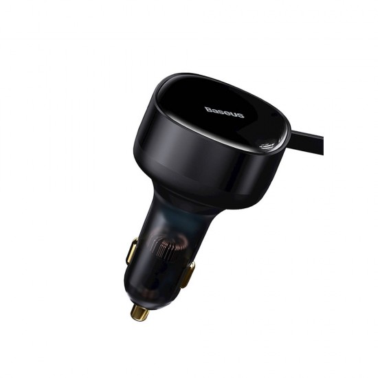 Carregador De Isqueiro Baseus Cgtx000001 Preto 30w Com Cabo Usb-C E Lightning Retrátil Carregador De Isqueiro Baseus Cgtx000001 Preto 30w Com Cabo Usb-C E Lightning Retrátil