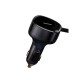 Carregador De Isqueiro Baseus Cgtx000001 Preto 30w Com Cabo Usb-C E Lightning Retrátil Carregador De Isqueiro Baseus Cgtx000001 Preto 30w Com Cabo Usb-C E Lightning Retrátil
