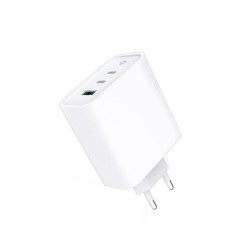 Adaptador USB New Science SLD-T61 Blanco 65W/6.0A/USB Y 2 USB-C