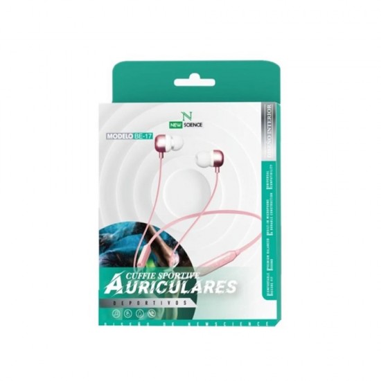 Auricular Wireless New Science Be-17 Rosa Desportivo Auricular Wireless New Science Be-17 Rosa Desportivo