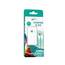 Cabo De Dados New Science U-02 Branco 3.0a 1.5m Para Iphone