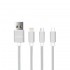 Cabo Usb Com Saída Multiplas New Science Twx-03 Branco 3.0a 1.2m 3 Em 1 Usb-C/Micro/Lightning
