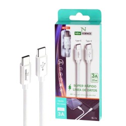 New Science NS-116 White 20W 3A 1m Super Fast USB Type C To Type C Data Cable