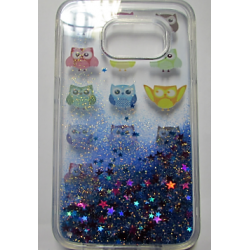 Capa Gel Liquido E Brilhantes Samsung Galaxy S7 Edge Transparente Com Brilhantes Blue