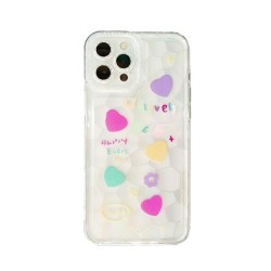 Capa Silicone Apple Iphone 13 Pro Transparente Com Protetor De Câmera Lovely