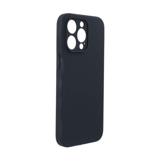 Capa Silicone Apple Iphone 15 Pro Preto Com Protetor De Câmera Robusta