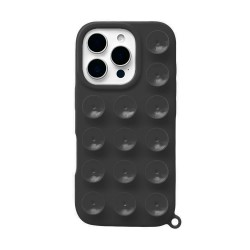Apple iPhone 15 Pro Max Black Silicone Case With Suction Cups