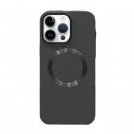 Capa Silicone Dura Apple Iphone 14 Pro Preto Metalizada