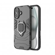 Capa Silicone Anti-Choque Armor Carbon Apple Iphone 16 Preto Ring Armor