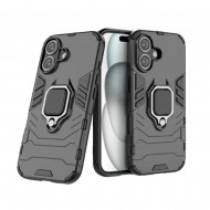 Capa Silicone Anti-Choque Armor Carbon Apple Iphone 16 Preto Ring Armor