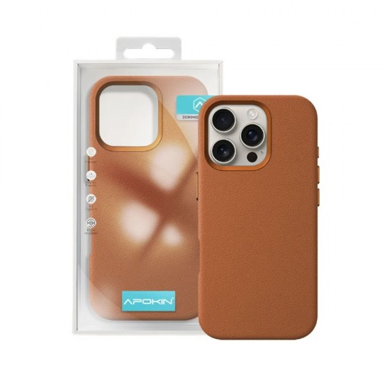 Capa Silicone Dura Apple Iphone 16 Pro Max Castanho Couro Capa Silicone Dura Apple Iphone 16 Pro Max Castanho Couro
