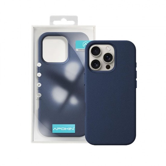 Capa Silicone Dura Apple Iphone 16 Pro Max Azul Couro Capa Silicone Dura Apple Iphone 16 Pro Max Azul Couro