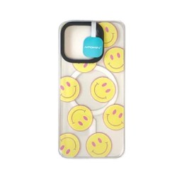 Capa De Vidro Apple Iphone 16 Transparente Emoji Com Magsafe