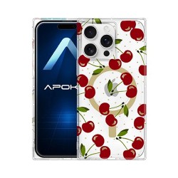 Apple Iphone 16 Pro Max Transparent Cherry MagSafe TPU Silicone Case