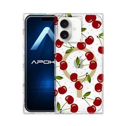 Apple Iphone 16 Transparent Cherry MagSafe TPU Silicone Case