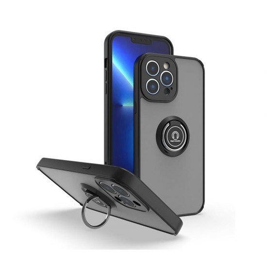 Funda De Silicona TPU Con Anillo De Dedo Magnético Apple Iphone 16 Pro Max Negro Funda De Silicona TPU Con Anillo De Dedo Magnético Apple Iphone 16 Pro Max Negro