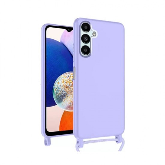 Funda De Silicona Samsung Galaxy A16 Lila Con Cuerda