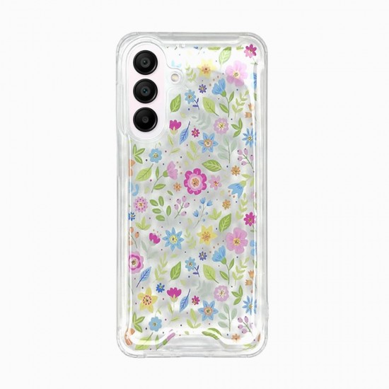 Samsung Galaxy A36/Galaxy A56 Transparent Flower Anti-shock Silicone Case D2 Samsung Galaxy A36/Galaxy A56 Transparent Flower Anti-shock Silicone Case D2