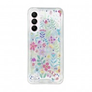 Capa Silicone Dura Anti-Choque Samsung Galaxy A36/Galaxy A56 Transparente Flor D3