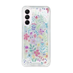 Samsung Galaxy A36/Galaxy A56 Transparent Flower Anti-shock Silicone Case D3