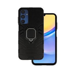 Samsung Galaxy A15 Black Ring Armor Anti-Shock Armor Carbon Silicone Case
