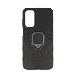 Samsung Galaxy A15 Black Ring Armor Anti-Shock Armor Carbon Silicone Case