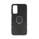 Samsung Galaxy A15 Black Ring Armor Anti-Shock Armor Carbon Silicone Case Samsung Galaxy A15 Black Ring Armor Anti-Shock Armor Carbon Silicone Case