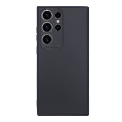 Capa Silicone Gel Samsung Galaxy S24 Ultra Preto Com Protetor De Câmera 3d