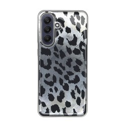 Funda De Silicona TPU Samsung Galaxy A56 Gris Leopardo Metalizada