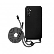 Capa Silicone Samsung Galaxy A16 Preto Robusta Com Corda