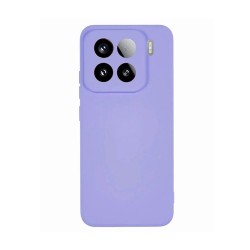 Funda De Gel De Silicona Xiaomi 15 Lila Con Protector De Cámara
