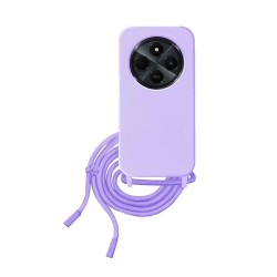 Funda De Silicona Xiaomi Redmi 14C Lila Con Cuerda