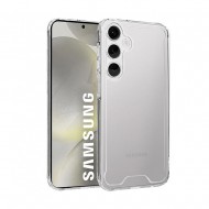 Capa Silicone Dura Anti-Choque Samsung Galaxy S25 Transparente Com Protetor De Câmera