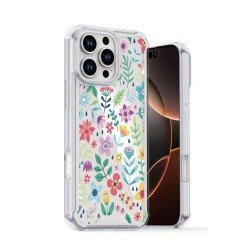 Capa Silicone Dura Anti-Choque Samsung Galaxy A16 Transparente Flor D3