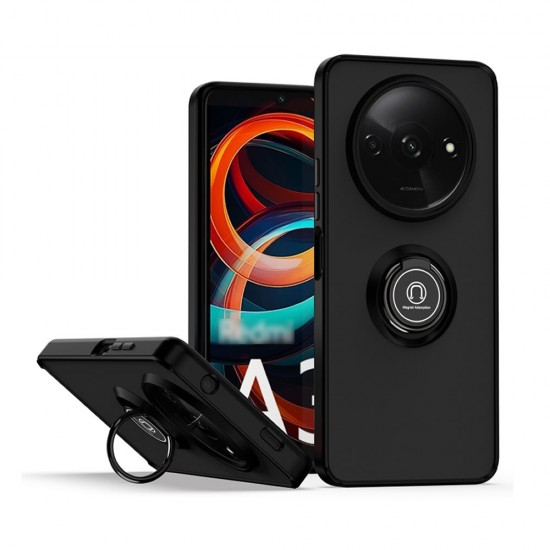 Xiaomi Redmi A3 Black Silicone Case With Finger Ring And Camera Protector Elektro