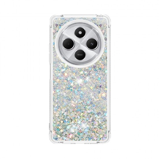 Xiaomi Redmi 14C Silver Glitter Hard Silicone Case