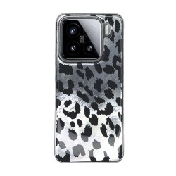 Funda De Silicona TPU Xiaomi 15 Gris Leopardo Metalizada