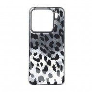 Funda De Silicona TPU Xiaomi 15 Gris Leopardo Metalizada