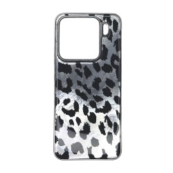 Funda De Silicona TPU Xiaomi 15 Gris Leopardo Metalizada